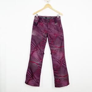 Oakley Ski Snowboard Pants Purple Pink Printed Abstract Winter sledding Size XS